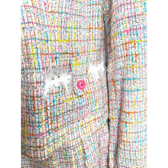 Vintage Newport News Sz 12 Pastel Tweed 2 Pc Suit Fringe Y2K Legally Blonde - Picture 7 of 16